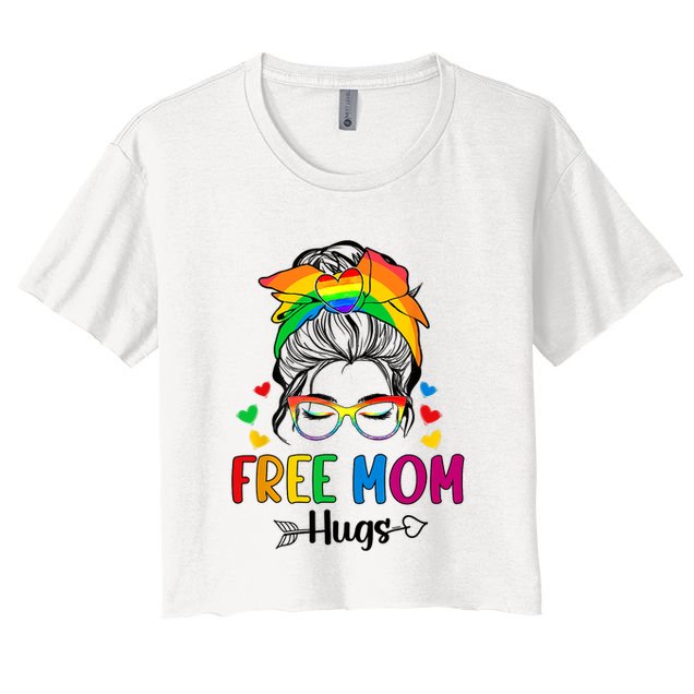 Free Mom Hugs Pride Month Crop Top