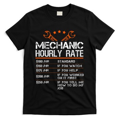 Funny Mechanic Hourly Rate Auto Repair Mechanic T-Shirt