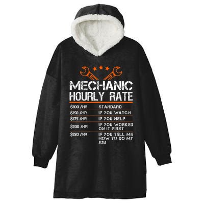 Funny Mechanic Hourly Rate Auto Repair Mechanic Hooded Wearable Blanket