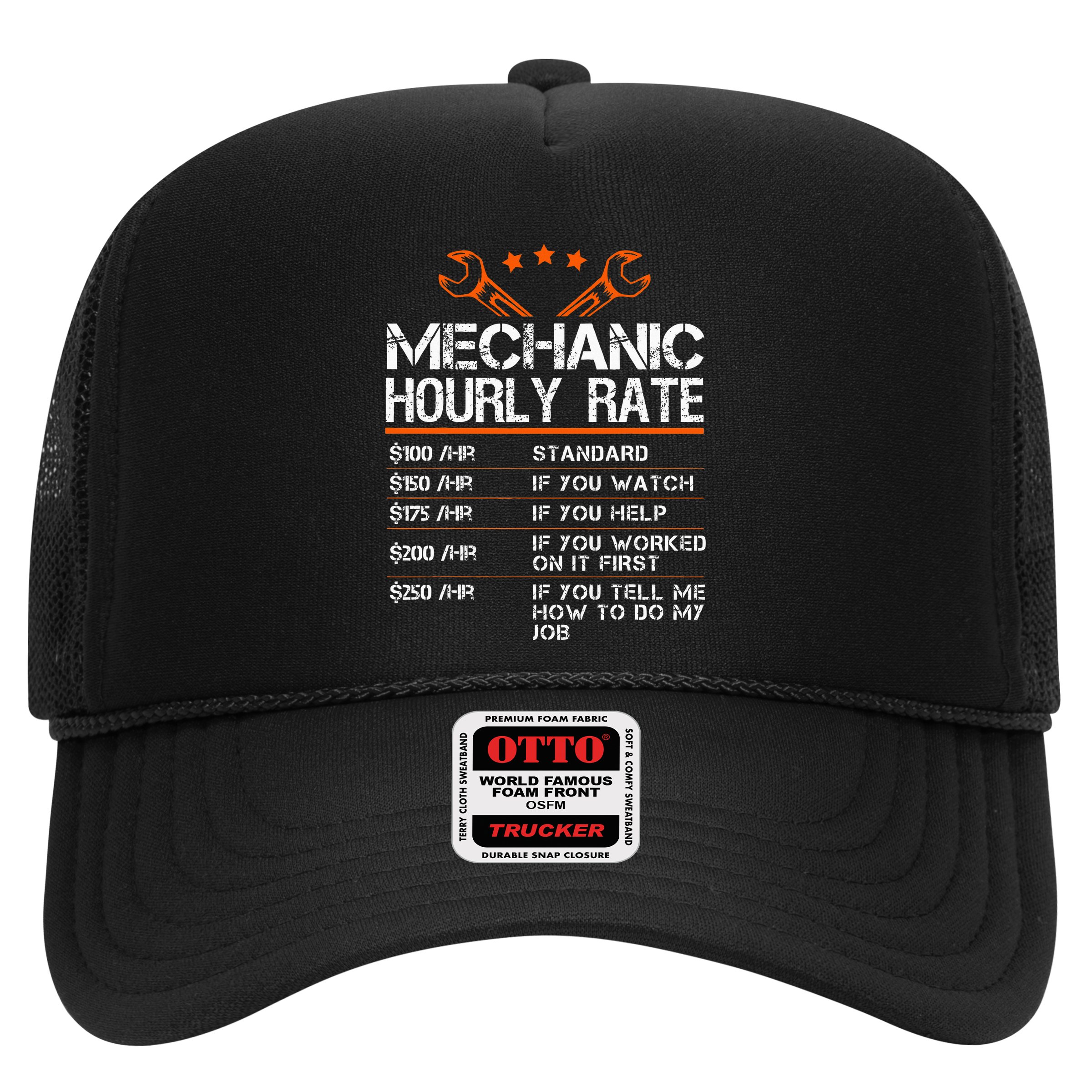 Funny Mechanic Hourly Rate Auto Repair Mechanic Hat