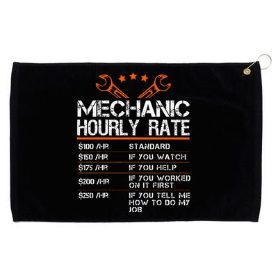 Funny Mechanic Hourly Rate Auto Repair Mechanic Grommeted Golf Towel