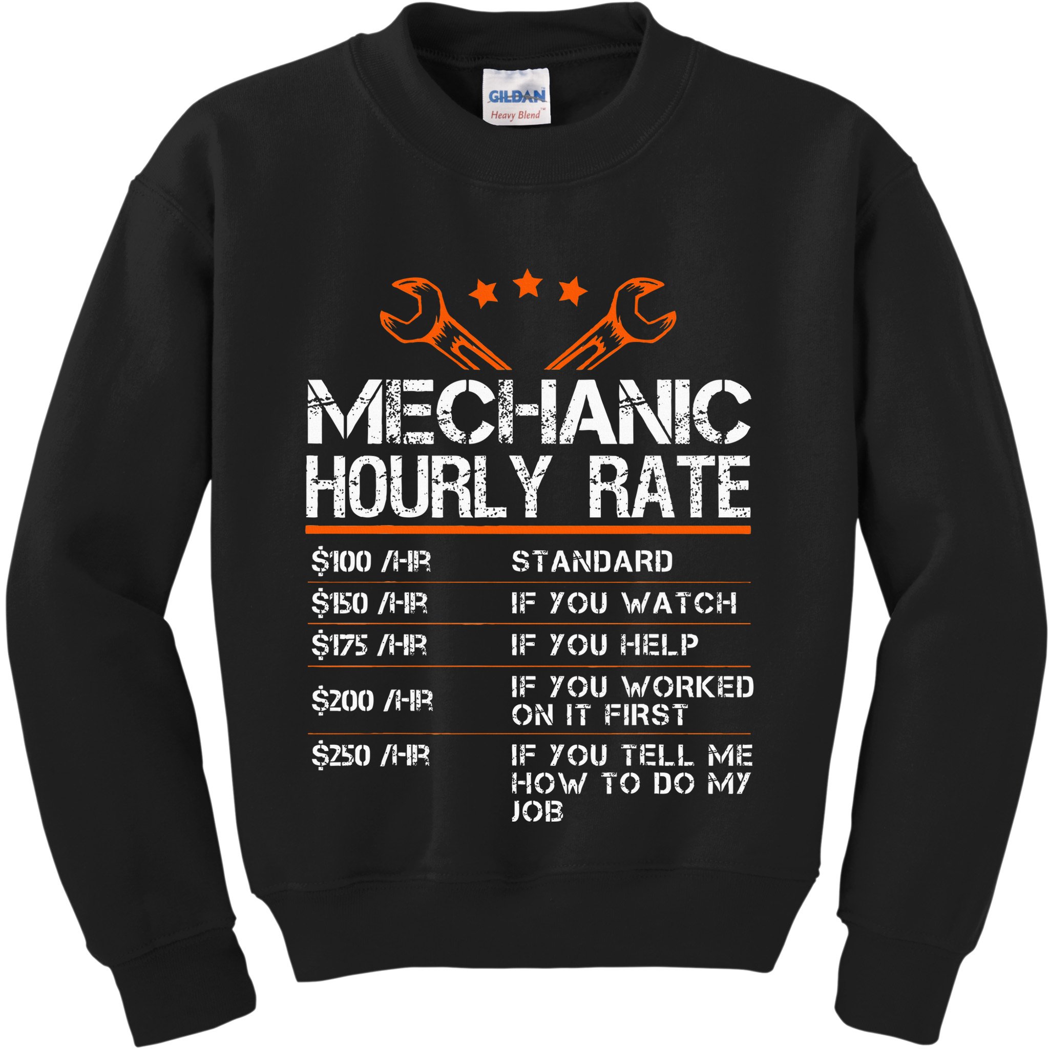 Funny Mechanic Hourly Rate Auto Repair Mechanic Kids Sweatshirt