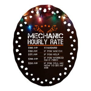 Funny Mechanic Hourly Rate Auto Repair Mechanic Ceramic Oval Ornament