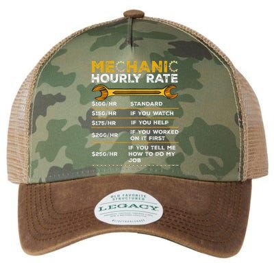 Funny Mechanic Hourly Rate Gifts Labor Rates Legacy Tie Dye Trucker Hat