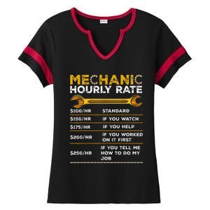 Funny Mechanic Hourly Rate Gifts Labor Rates Ladies Halftime Notch Neck Tee