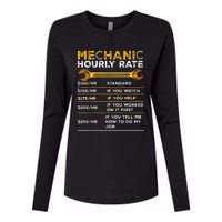 Funny Mechanic Hourly Rate Gifts Labor Rates Womens Cotton Relaxed Long Sleeve T-Shirt