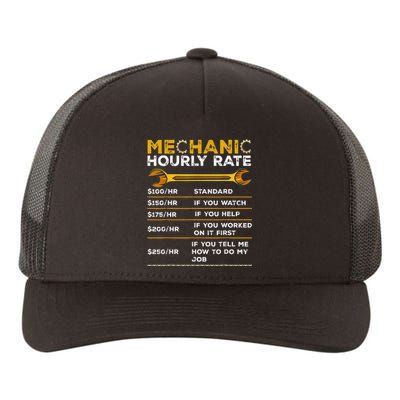 Funny Mechanic Hourly Rate Gifts Labor Rates Yupoong Adult 5-Panel Trucker Hat