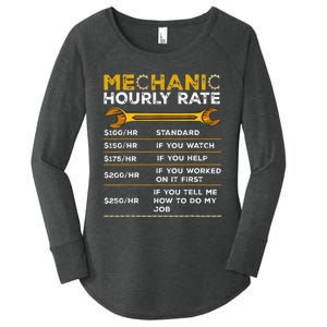 Funny Mechanic Hourly Rate Gifts Labor Rates Women's Perfect Tri Tunic Long Sleeve Shirt