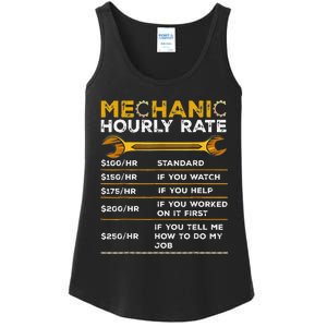 Funny Mechanic Hourly Rate Gifts Labor Rates Ladies Essential Tank