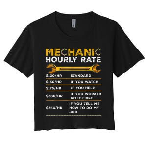 Funny Mechanic Hourly Rate Gifts Labor Rates Women's Crop Top Tee