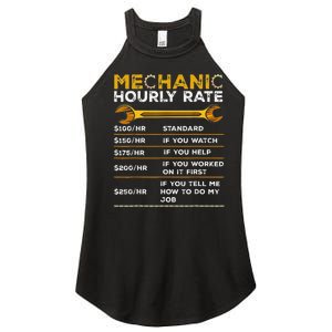 Funny Mechanic Hourly Rate Gifts Labor Rates Women's Perfect Tri Rocker Tank