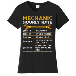 Funny Mechanic Hourly Rate Gifts Labor Rates Women's T-Shirt