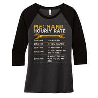 Funny Mechanic Hourly Rate Gifts Labor Rates Women's Tri-Blend 3/4-Sleeve Raglan Shirt