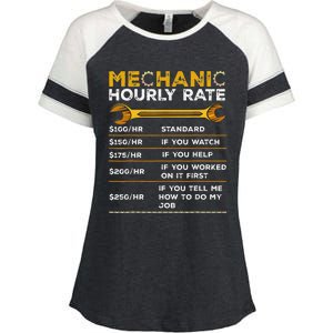 Funny Mechanic Hourly Rate Gifts Labor Rates Enza Ladies Jersey Colorblock Tee