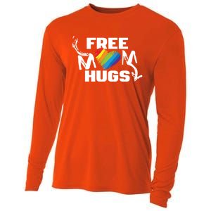 Free Mom Hugs Rainbow Pride Lgbtq Gift Cooling Performance Long Sleeve Crew