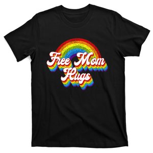 Free Mom Hugs Rainbow Retro LGBT Flag LGBT Pride Month T-Shirt