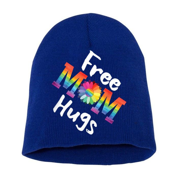 Free Mom Hugs Tee Lgbt Pride Parades Daisy Flower Gift Short Acrylic Beanie