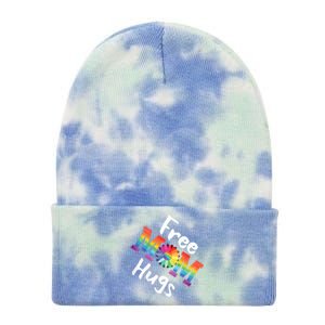 Free Mom Hugs Tee Lgbt Pride Parades Daisy Flower Gift Tie Dye 12in Knit Beanie