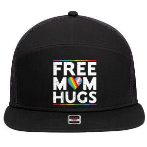 Free Mom Hugs Lgbt Pride Parades Rainbow Flag 7 Panel Mesh Trucker Snapback Hat