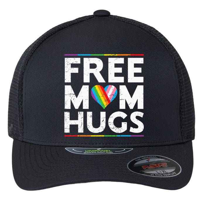 Free Mom Hugs Lgbt Pride Parades Rainbow Flag Flexfit Unipanel Trucker Cap