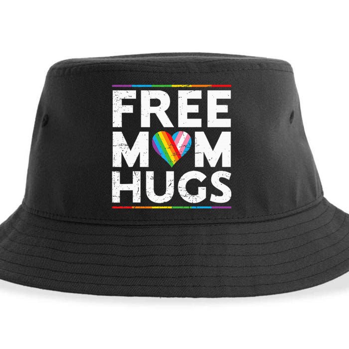 Free Mom Hugs Lgbt Pride Parades Rainbow Flag Sustainable Bucket Hat