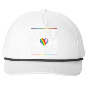 Free Mom Hugs Lgbt Pride Parades Rainbow Flag Snapback Five-Panel Rope Hat