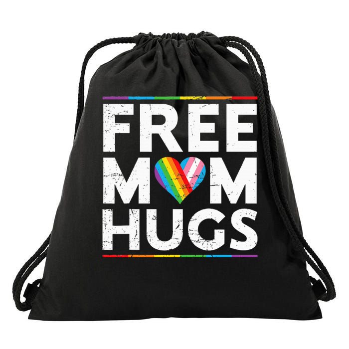 Free Mom Hugs Lgbt Pride Parades Rainbow Flag Drawstring Bag