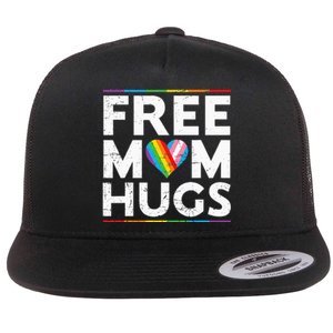 Free Mom Hugs Lgbt Pride Parades Rainbow Flag Flat Bill Trucker Hat