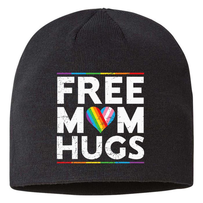 Free Mom Hugs Lgbt Pride Parades Rainbow Flag Sustainable Beanie