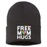 Free Mom Hugs Lgbt Pride Parades Rainbow Flag Sustainable Knit Beanie