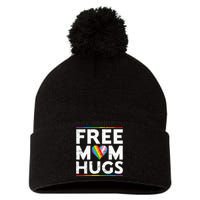 Free Mom Hugs Lgbt Pride Parades Rainbow Flag Pom Pom 12in Knit Beanie