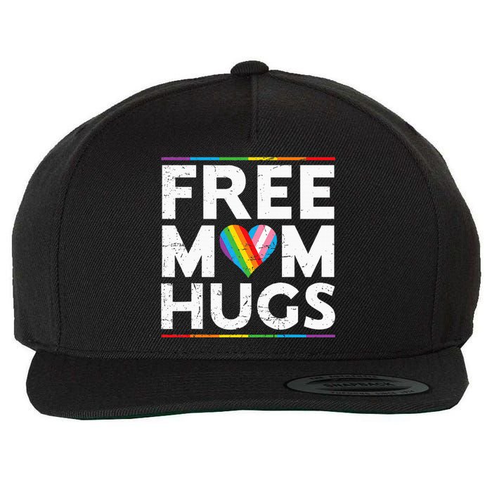 Free Mom Hugs Lgbt Pride Parades Rainbow Flag Wool Snapback Cap