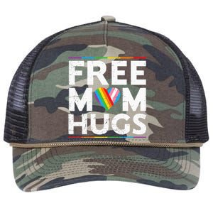 Free Mom Hugs Lgbt Pride Parades Rainbow Flag Retro Rope Trucker Hat Cap