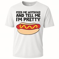 Feed Me Hotdogs And Tell Me I'm Pretty Hot Dog Cooling Performance Crew T-Shirt