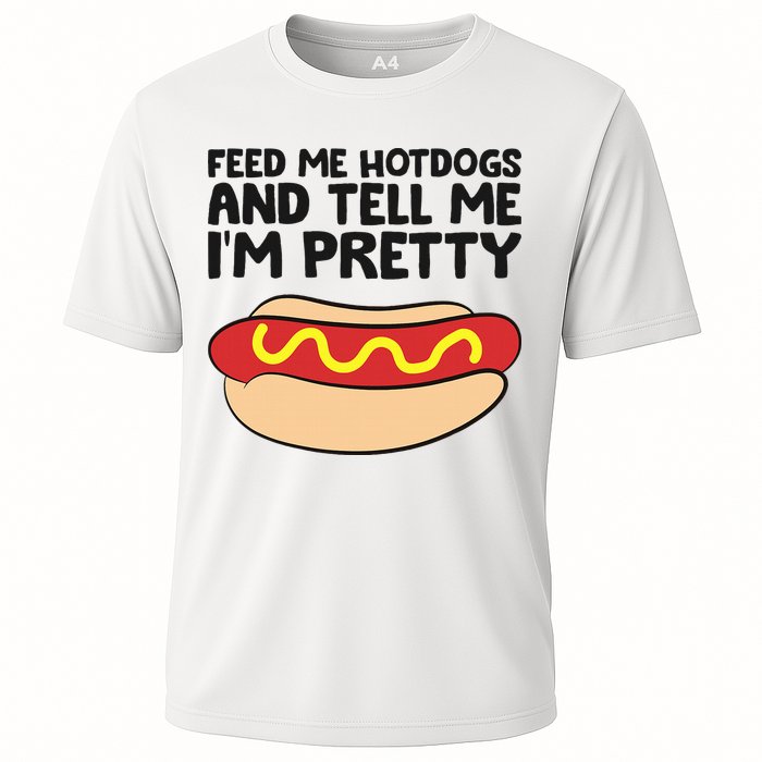 Feed Me Hotdogs And Tell Me I'm Pretty Hot Dog Cooling Performance Crew T-Shirt