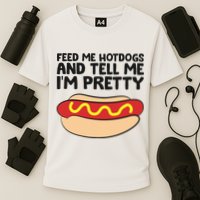 Feed Me Hotdogs And Tell Me I'm Pretty Hot Dog Cooling Performance Crew T-Shirt