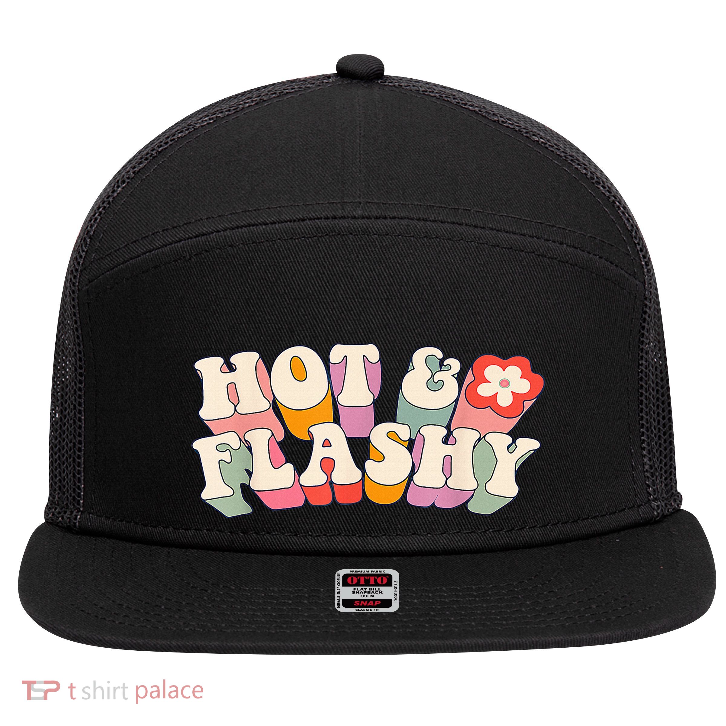 Funny Menopause hot flashes, 7 Panel Mesh Trucker Snapback Hat