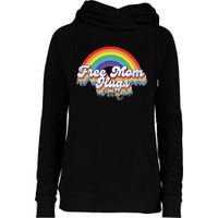 Free Mom Hugs Rainbow Retro LGBT Flag LGBT Pride Month Womens Funnel Neck Pullover Hood