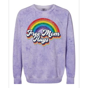 Free Mom Hugs Gift Rainbow Heart Lgbt Pride Month Gift Colorblast Crewneck Sweatshirt