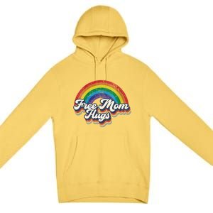 Free Mom Hugs Gift Rainbow Heart Lgbt Pride Month Gift Premium Pullover Hoodie