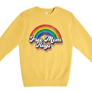 Free Mom Hugs Gift Rainbow Heart Lgbt Pride Month Gift Premium Crewneck Sweatshirt