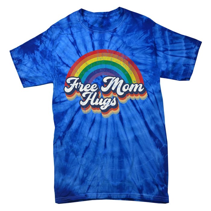 Free Mom Hugs Gift Rainbow Heart Lgbt Pride Month Gift Tie-Dye T-Shirt