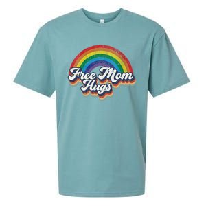 Free Mom Hugs Gift Rainbow Heart Lgbt Pride Month Gift Sueded Cloud Jersey T-Shirt