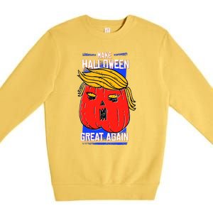 Funny Make Halloween Great Again Trump Pumpkin Premium Crewneck Sweatshirt