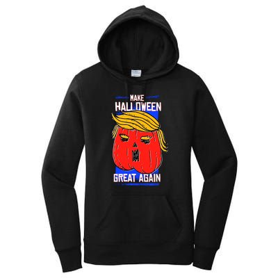 Funny Make Halloween Great Again Trump Pumpkin Women's Pullover Hoodie