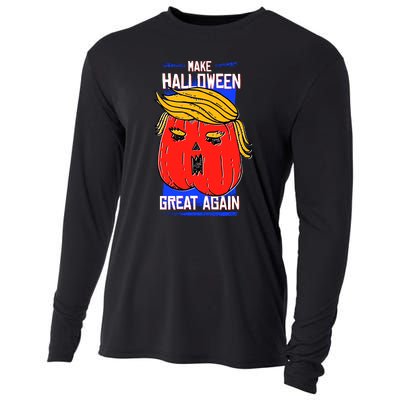 Funny Make Halloween Great Again Trump Pumpkin Cooling Performance Long Sleeve Crew