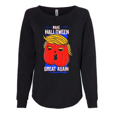 Funny Make Halloween Great Again Trump Pumpkin Womens California Wash Sweatshirt