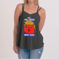 Funny Make Halloween Great Again Trump Pumpkin Women's Strappy Tank