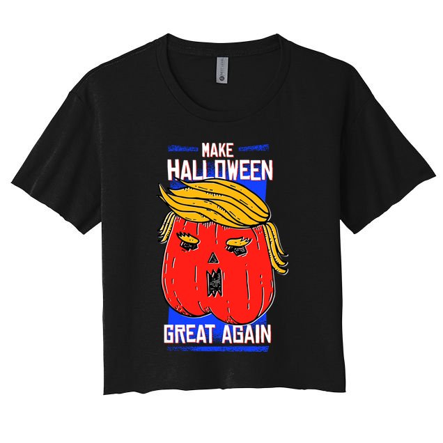 Funny Make Halloween Great Again Trump Pumpkin Crop Top