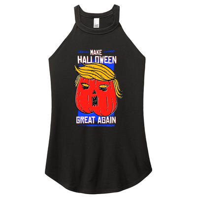 Funny Make Halloween Great Again Trump Pumpkin Women's Perfect Tri Rocker Tank